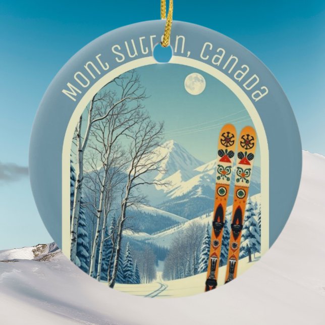 Mont Sutton Kanada Ski-Souvenir  Keramik Ornament (Von Creator hochgeladen)