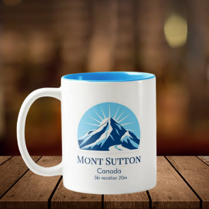 Mont Sutton Quebec Kanada Skigebiet Souvenir Zweifarbige Tasse