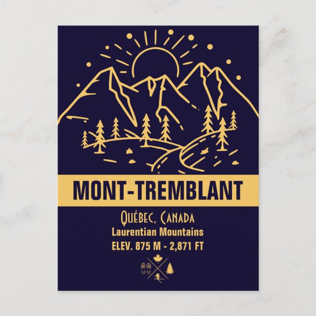 Mont-Tremblant, Kanada Québec Minimalistisch Mount Postkarte (Vorderseite)