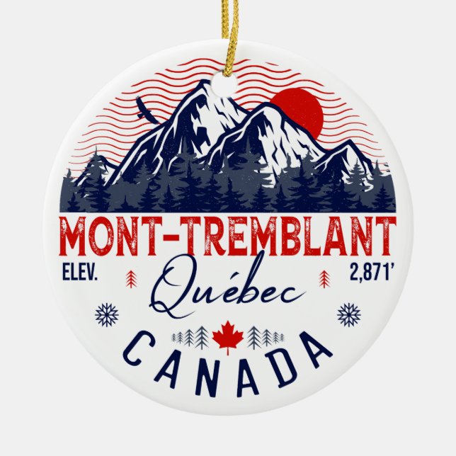 Mont-Tremblant Kanada Québec Skiberg Keramik Ornament (Vorne)