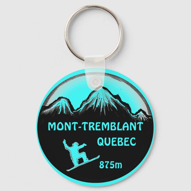 Mont Tremblant Quebec aquamariner Snowboard Art Sc Schlüsselanhänger (Vorderseite)