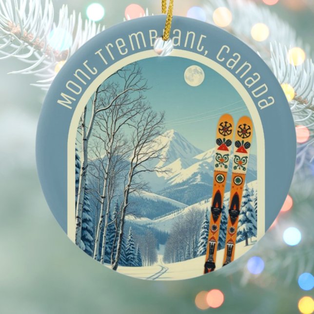 Mont Tremblant Quebec Canada ski souvenir  Keramik Ornament (Von Creator hochgeladen)