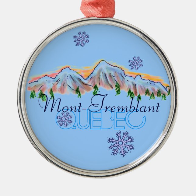Mont Tremblant Quebec Gebirgsverzierung Silbernes Ornament (Vorne)