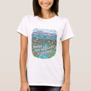 Mont Tremblant Quebec Kanada Aquarell-Silhouette T-Shirt