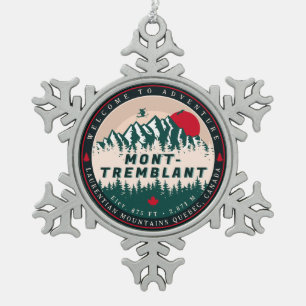 Mont-Tremblant Quebec Laurentian Mountains Kanada Schneeflocken Zinn-Ornament