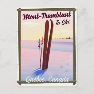 Mont-Tremblant Québec Ski-Plakat. Postkarte