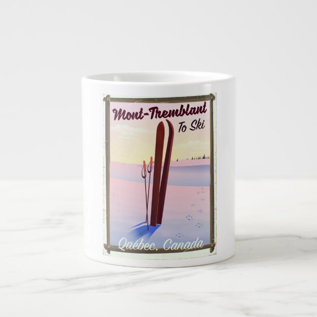 Mont-Tremblant Québec Ski Poster. Jumbo-Tasse (Vorderseite)