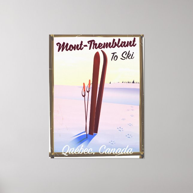 Mont-Tremblant Québec Ski Poster. Leinwanddruck (Vorderseite)