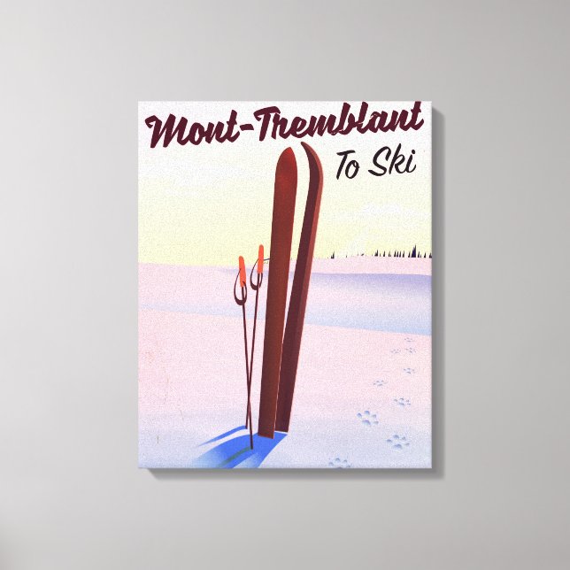 Mont-Tremblant Québec Ski Poster. Leinwanddruck (Vorderseite)