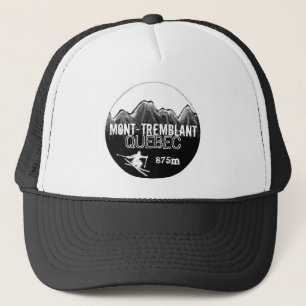 Mont Tremblant Quebec Ski Schwarz-weißer Hut Truckerkappe