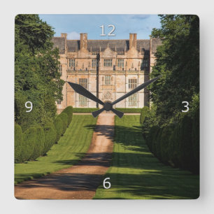 Montacute House Stately Home Quadratische Wanduhr