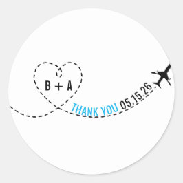 Montag der Hochzeit des Flugzeugs Runder Aufkleber