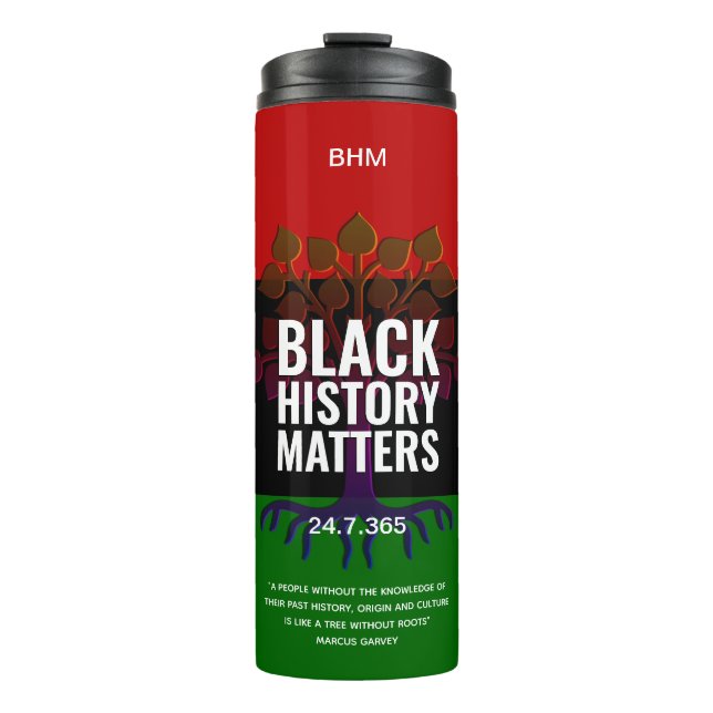 Montag der Schwarzen Geschichte MONOGRAM Marcus Ga Thermosbecher (Vorderseite)