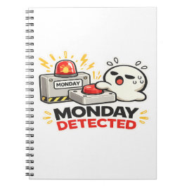 Montag Erkannt - Lustiger Müder Charakter Alarm Notizblock