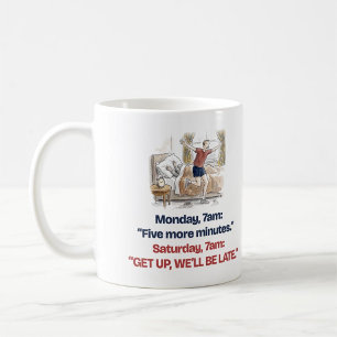 Montag Fünf Minuten mehr Samstag Lustiger Läufer Kaffeetasse