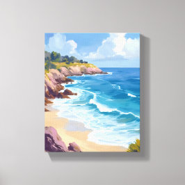 Montag in Malibu | Strand Klippen CA Reise  Leinwanddruck