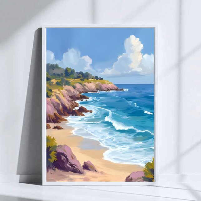 Montag in Malibu | Strandklippen CA Reise  Poster (Von Creator hochgeladen)