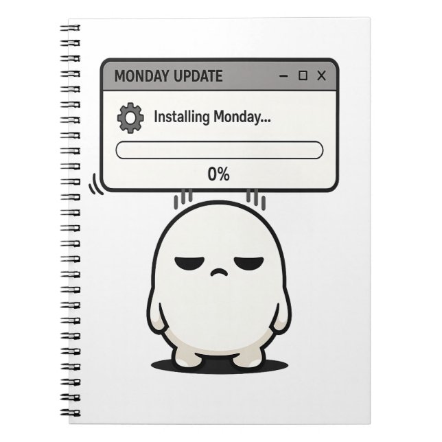 Montag installieren 0% Update - Lustig Süß  Notizblock (Vorderseite)