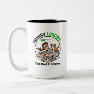 Montag Lade Hund Papa Kaffee Humor Lustig Büro Zweifarbige Tasse
