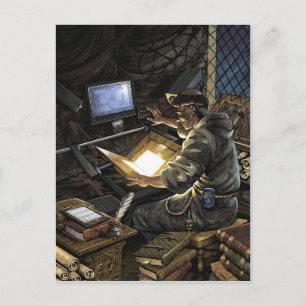 Montag mit Book Scanner Postcard Postkarte
