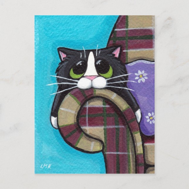 Montag Morgen Blues - Katzen-Postkarte Postkarte (Vorderseite)