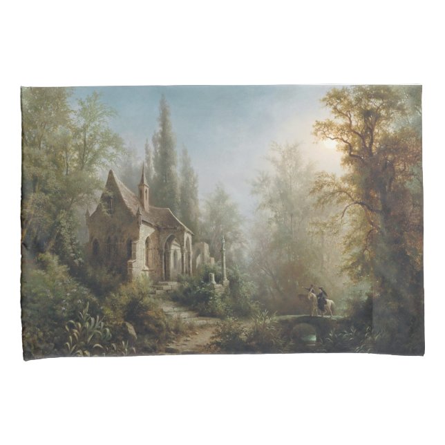 Montag Nacht über Kapelle und Reiter Kissenbezug (Vorderseite-Rechts)