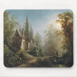 Montag Nacht über Kapelle und Reiter Mousepad