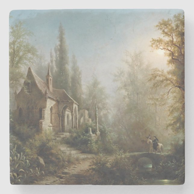 Montag Nacht über Kapelle und Reiter Steinuntersetzer (Vorderseite)