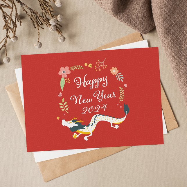 Montag, neues Jahr 2024, Drachenjahr Postkarte (Von Creator hochgeladen)
