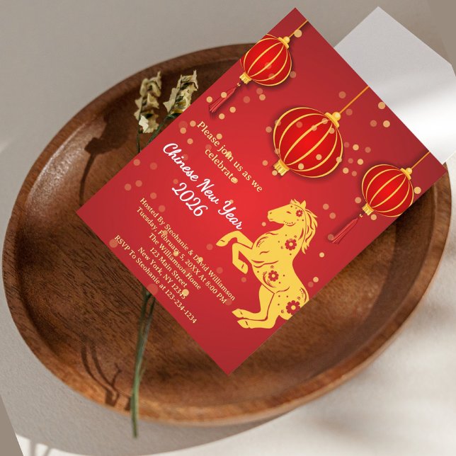 Montag, neues Jahr 2026 | Jahr des Pferdes Einladung (Von Creator hochgeladen)