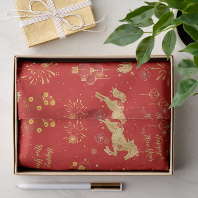 Montag, neues Jahr 2026 | Jahr des Pferdes Seidenpapier (Geschenk)