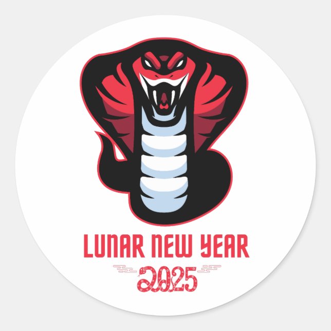 Montag Neujahr 2025 Jahr der Schlange Runder Aufkleber (Vorderseite)