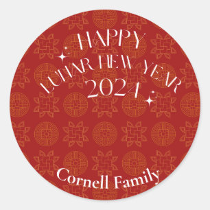 Montag-Neujahr-Sticker Runder Aufkleber