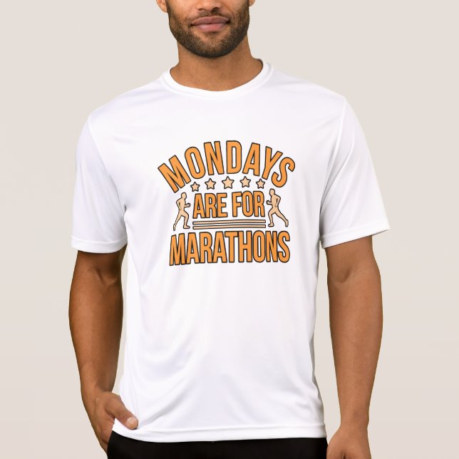 Montag sind für Marathonläufer Lover Gra T-Shirt (Vorderseite)