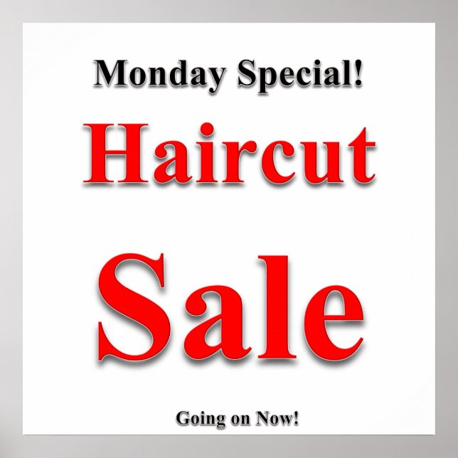 Montag Special Haircut Verkauf Poster Matte (Vorne)