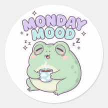 Montag Stimmung Frosch Aufkleber Süßer schlafender
