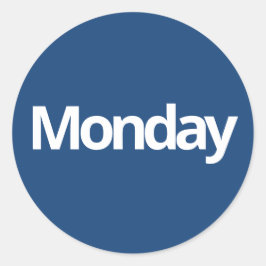 Montag Tagesplanung liefert einfache Marine weiß Runder Aufkleber