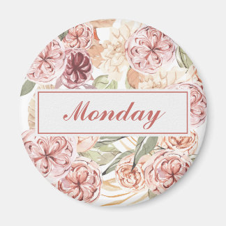 Montag Wochentag Organizer Floral Magnet