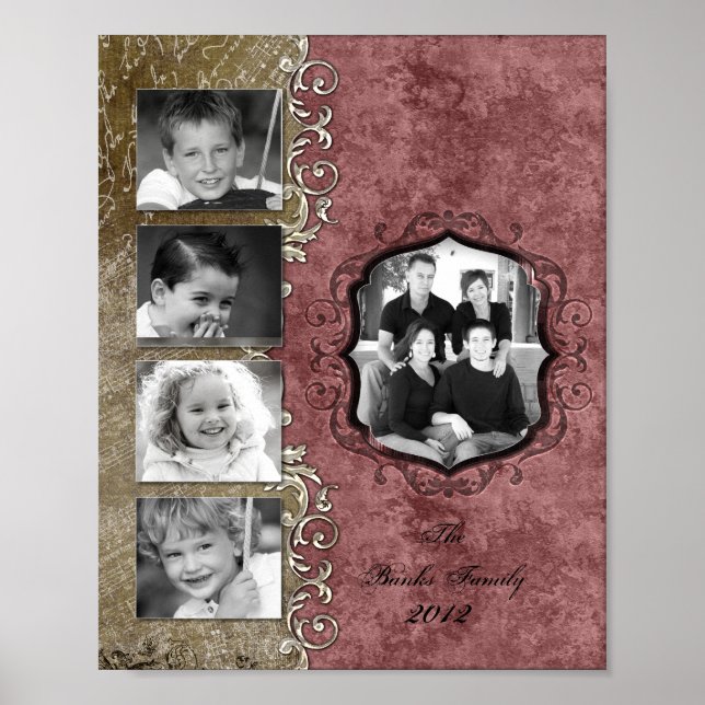 Montage der 8"x10" 5-Slot-Familie Poster (Vorne)
