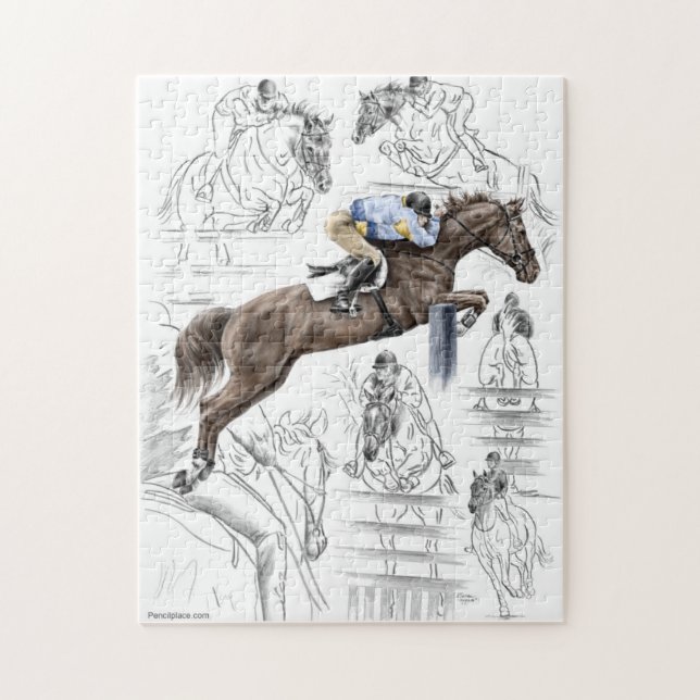 Montage der Jumper-Pferde Puzzle (Vertikal)