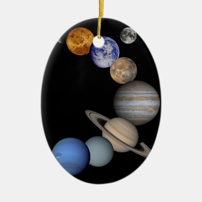 Montage der Planeten im Raum Keramik Ornament (Vorne)