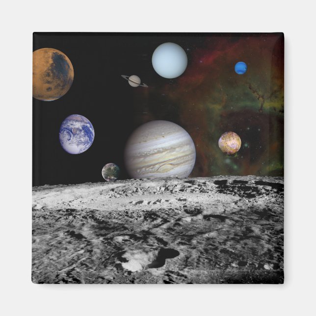 Montage der Planeten und Jupitermonde Magnet (Vorne)