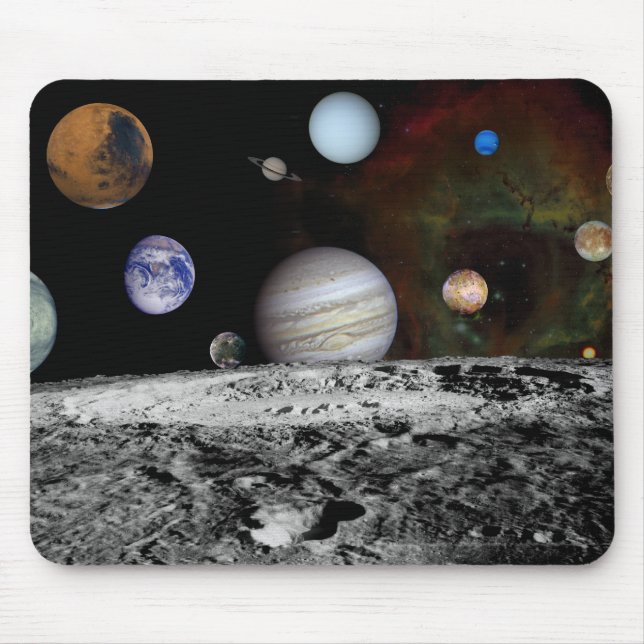 Montage der Planeten und Jupitermonde Mousepad (Vorne)