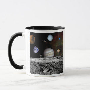 Montage der Planeten und Jupiters der Monde Tasse