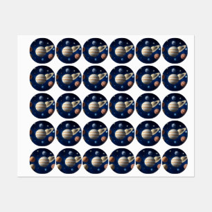 Montage des Sonnensystems Etiketten