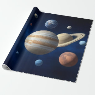 Montage des Sonnensystems Geschenkpapier