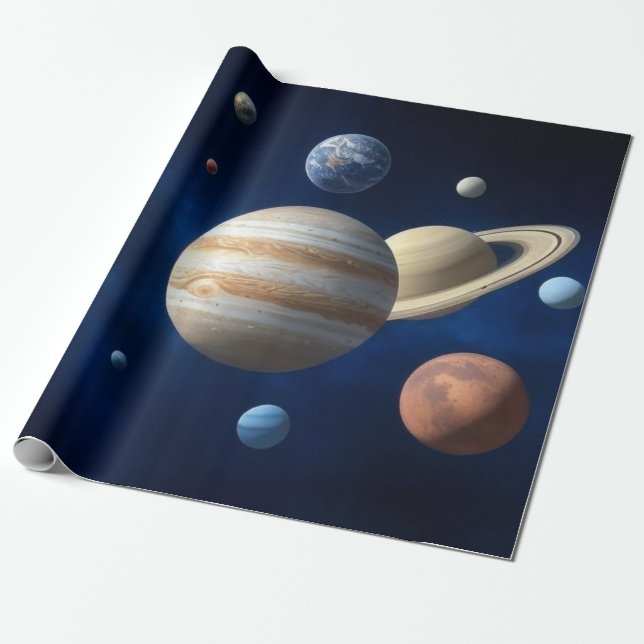 Montage des Sonnensystems Geschenkpapier (Ungerollt)