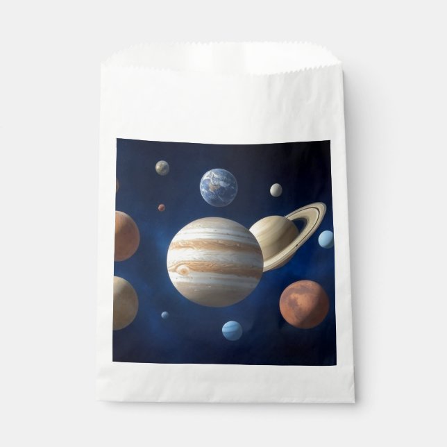 Montage des Sonnensystems Geschenktütchen (Vorderseite)