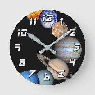 Montage des Sonnensystems JPL-Planetenfotos Runde Wanduhr