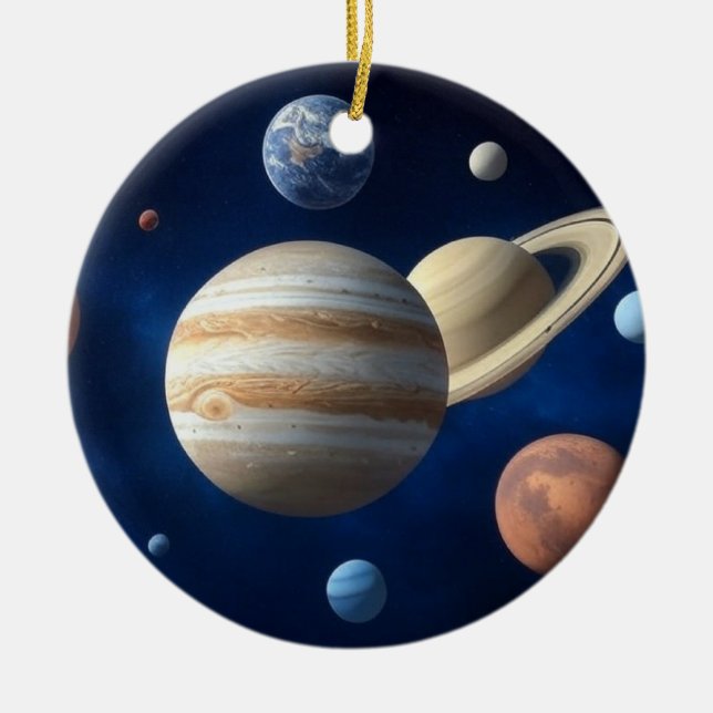 Montage des Sonnensystems Keramik Ornament (Vorne)